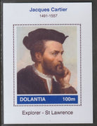 Dolantia (Fantasy) Jacques Cartier imperf deluxe sheetlet on glossy card (75 x 103 mm) unmounted mint
