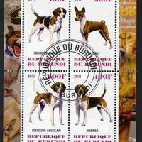 Burundi 2011 Dogs #7 perf sheetlet containing 4 values fine cto used