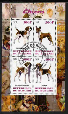 Burundi 2011 Dogs #7 perf sheetlet containing 4 values fine cto used