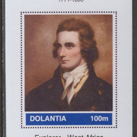 Dolantia (Fantasy) Mungo Park imperf deluxe sheetlet on glossy card (75 x 103 mm) unmounted mint