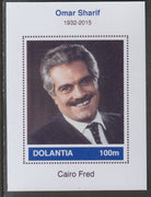 Dolantia (Fantasy) Omar Sharif imperf deluxe sheetlet on glossy card (75 x 103 mm) unmounted mint