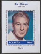Dolantia (Fantasy) Gary Cooper imperf deluxe sheetlet on glossy card (75 x 103 mm) unmounted mint