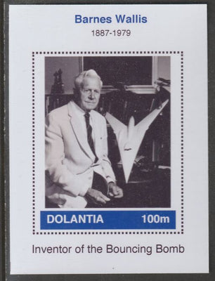 Dolantia (Fantasy) Barnes Wallis imperf deluxe sheetlet on glossy card (75 x 103 mm) unmounted mint