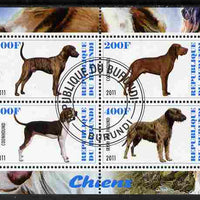 Burundi 2011 Dogs #8 perf sheetlet containing 4 values fine cto used
