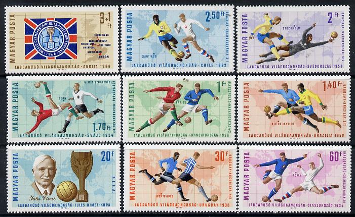 Hungary 1966 Football World Cup perf set of 9 unmounted mint, Mi 2242-50