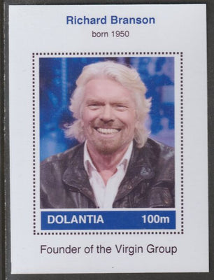 Dolantia (Fantasy) Richard Branson imperf deluxe sheetlet on glossy card (75 x 103 mm) unmounted mint