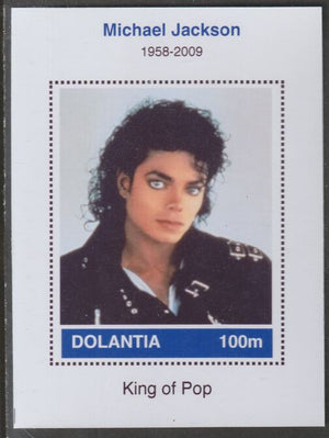 Dolantia (Fantasy) Michael Jackson imperf deluxe sheetlet on glossy card (75 x 103 mm) unmounted mint