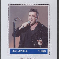 Dolantia (Fantasy) Robbie Williams imperf deluxe sheetlet on glossy card (75 x 103 mm) unmounted mint