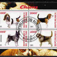 Burundi 2011 Dogs #9 perf sheetlet containing 4 values fine cto used