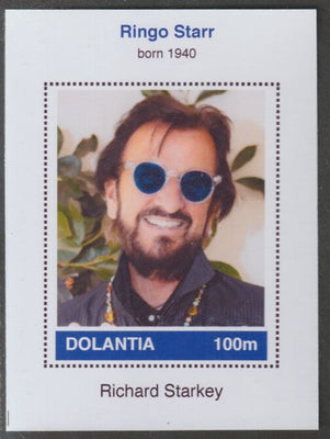 Dolantia (Fantasy) Ringo Starr imperf deluxe sheetlet on glossy card (75 x 103 mm) unmounted mint