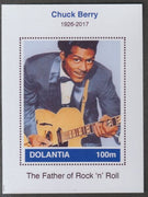Dolantia (Fantasy) Chuck Berry imperf deluxe sheetlet on glossy card (75 x 103 mm) unmounted mint