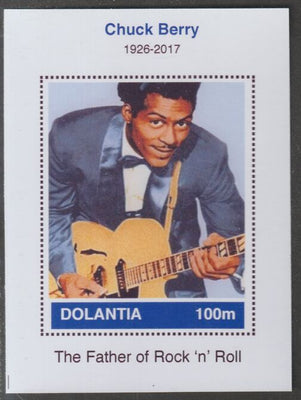 Dolantia (Fantasy) Chuck Berry imperf deluxe sheetlet on glossy card (75 x 103 mm) unmounted mint