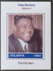 Dolantia (Fantasy) Fats Domino imperf deluxe sheetlet on glossy card (75 x 103 mm) unmounted mint