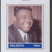 Dolantia (Fantasy) Fats Domino imperf deluxe sheetlet on glossy card (75 x 103 mm) unmounted mint