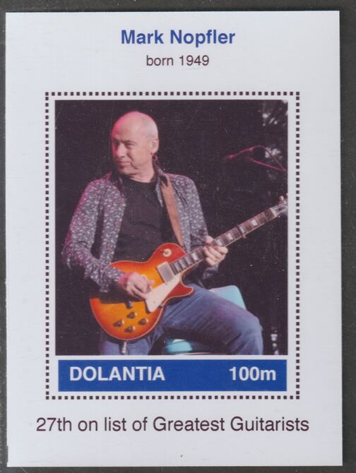 Dolantia (Fantasy) Mark Nopfler imperf deluxe sheetlet on glossy card (75 x 103 mm) unmounted mint