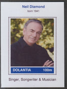 Dolantia (Fantasy) Neil Diamond imperf deluxe sheetlet on glossy card (75 x 103 mm) unmounted mint