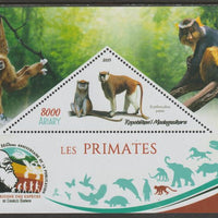 Madagascar 2019 Darwin 160th Anniversary of Publication of The Origin of Species - Primates #1 perf deluxe sheet containing one triangular value unmounted mint