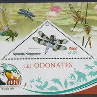 Madagascar 2019 Darwin 160th Anniversary of Publication of The Origin of Species - Dragon Flies #3 perf deluxe sheet containing one triangular value unmounted mint