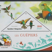 Madagascar 2019 Darwin 160th Anniversary of Publication of The Origin of Species - Bee Eaters #1 perf deluxe sheet containing one triangular value unmounted mint