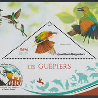 Madagascar 2019 Darwin 160th Anniversary of Publication of The Origin of Species - Bee Eaters #2 perf deluxe sheet containing one triangular value unmounted mint