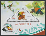 Madagascar 2019 Darwin 160th Anniversary of Publication of The Origin of Species - Bee Eaters #2 perf deluxe sheet containing one triangular value unmounted mint