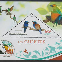 Madagascar 2019 Darwin 160th Anniversary of Publication of The Origin of Species - Bee Eaters #3 perf deluxe sheet containing one triangular value unmounted mint