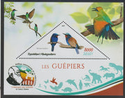 Madagascar 2019 Darwin 160th Anniversary of Publication of The Origin of Species - Bee Eaters #3 perf deluxe sheet containing one triangular value unmounted mint