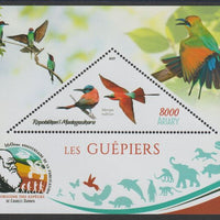 Madagascar 2019 Darwin 160th Anniversary of Publication of The Origin of Species - Bee Eaters #4 perf deluxe sheet containing one triangular value unmounted mint