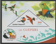 Madagascar 2019 Darwin 160th Anniversary of Publication of The Origin of Species - Bee Eaters #4 perf deluxe sheet containing one triangular value unmounted mint