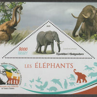 Madagascar 2019 Darwin 160th Anniversary of Publication of The Origin of Species - Elephants #1 perf deluxe sheet containing one triangular value unmounted mint