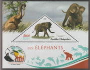 Madagascar 2019 Darwin 160th Anniversary of Publication of The Origin of Species - Elephants #2 perf deluxe sheet containing one triangular value unmounted mint