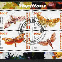 Burundi 2011 Fauna of the World - Butterflies #6 perf sheetlet containing 4 values fine cto used