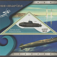 Madagascar 2015 Submarines #1 perf deluxe sheet containing one triangular value unmounted mint