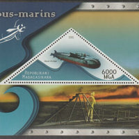 Madagascar 2015 Submarines #3 perf deluxe sheet containing one triangular value unmounted mint