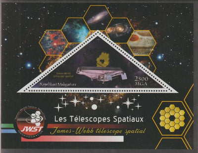 Madagascar 2018 Space Telescopes #1 perf deluxe sheet containing one triangular value unmounted mint