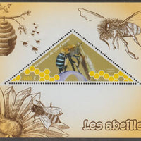 Ivory Coast 2018 Bees perf deluxe sheet containing one triangular value unmounted mint