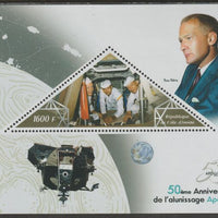 Ivory Coast 2019 50th Anniversary of Apollo 11 - Buzz Aldrin perf deluxe sheet containing one triangular value unmounted mint