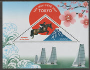 Ivory Coast 2020 Tokyo Summer Olympic Games - Show Jumping & Sailing perf deluxe sheet containing one triangular value unmounted mint