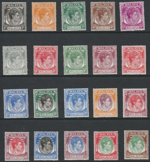 Malaya - Malacca 1949 KG6 def set complete, 20 values unmounted mint, SG 3-17