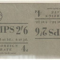 Great Britain 1953 2s6d booklet front cover proof pair on green card in uncut tete-beche format, somewhat faded and some wrinkles, dated July 1953