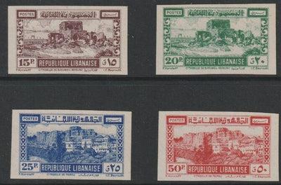 Lebanon 1945 Crusader Castle imperf set of 4 unmounted mint as SG 290-93