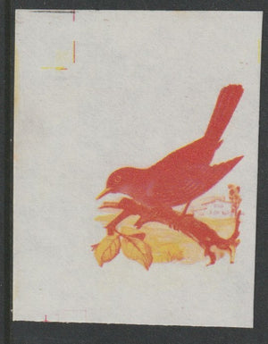 Calf of Man 1973 Birds - Redstart 5m imperf proof in magenta & yellow only on gummed paper, unmounted mint as Rosen CA254