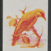 Calf of Man 1973 Birds - Golden Oriole 6m imperf proof in magenta & yellow only on gummed paper, unmounted mint as Rosen CA255