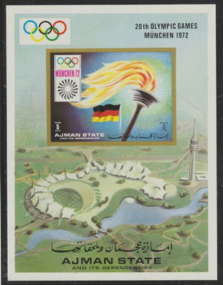 Ajman 1972 Munich Olympics imperf m/sheet (Torch) unmounted mint