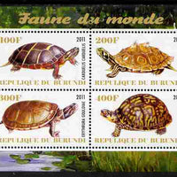 Burundi 2011 Fauna of the World - Turtles perf sheetlet containing 4 values unmounted mint
