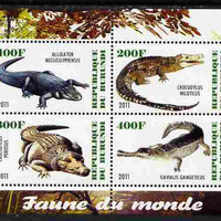 Burundi 2011 Fauna of the World - Crocodles perf sheetlet containing 4 values unmounted mint