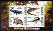 Burundi 2011 Fauna of the World - Crocodles perf sheetlet containing 4 values unmounted mint