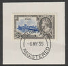 Fiji 1935 KG5 Silver Jubilee 2d on piece with full strike of Madame Joseph forged postmark type 161