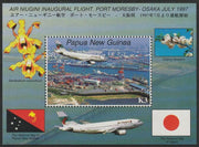 Papua New Guinea 1997 Inauguration of Port Moresby to Osaka,Flight perf m/sheet unmounted mint, SG MS820