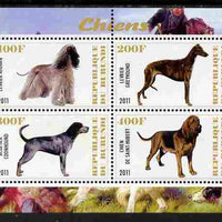 Burundi 2011 Dogs #5 perf sheetlet containing 4 values unmounted mint